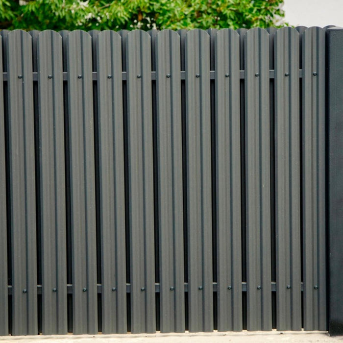 METAL FENCE LAMELL GRAY MAT 125X9CM