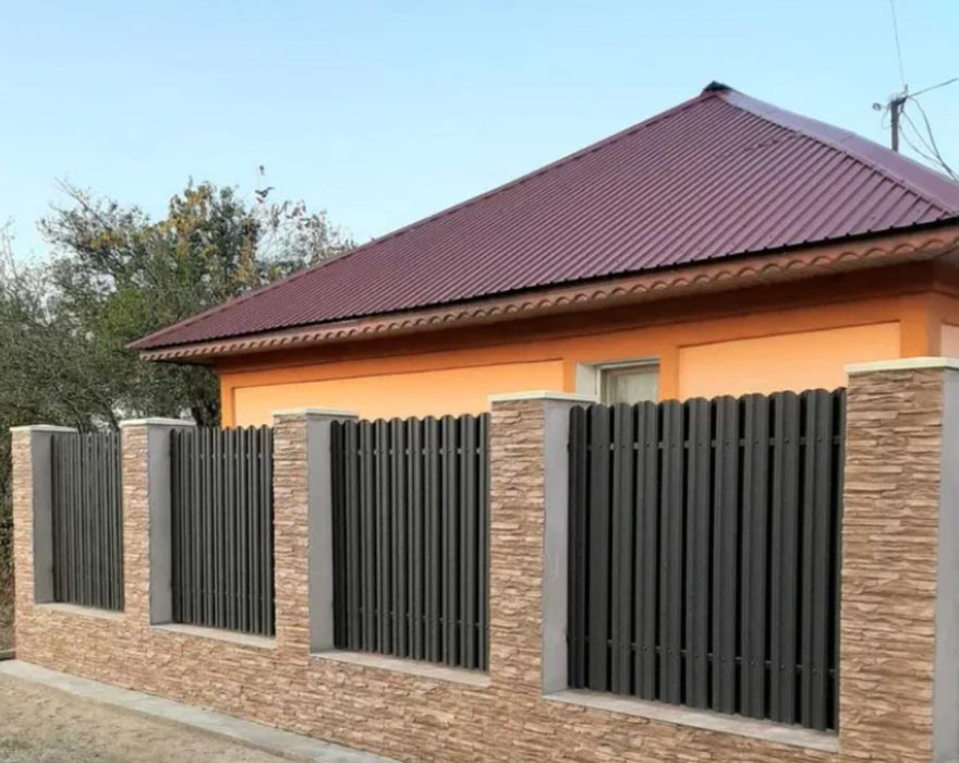 METAL FENCE LAMELL GRAY MAT 150X9CM
