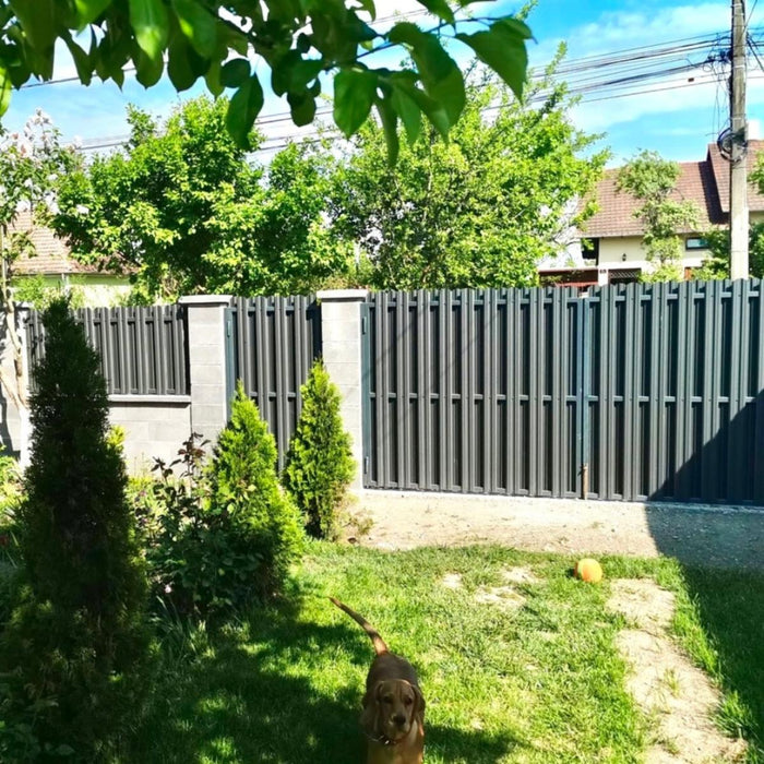 METAL FENCE LAMELL GRAY MAT 150X9CM