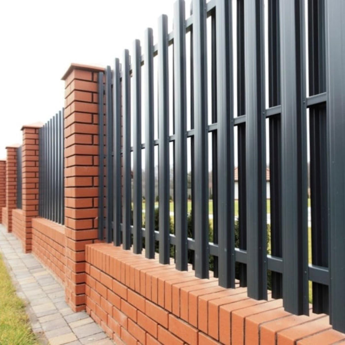 METAL FENCE LAMELL GRAY MAT 175X9CM