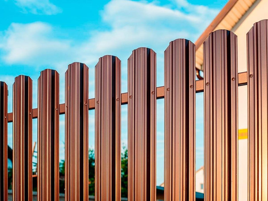 METAL FENCE LAMEL BROWN MAT 125X9CM
