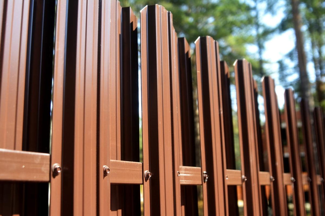 METAL FENCE LAMELL BROWN GLOSS 125X9