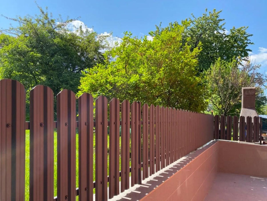 METAL FENCE LAMELL BROWN GLOSS 175X9