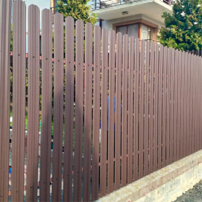 METAL FENCE LAMELL BROWN MAT 200X9CM