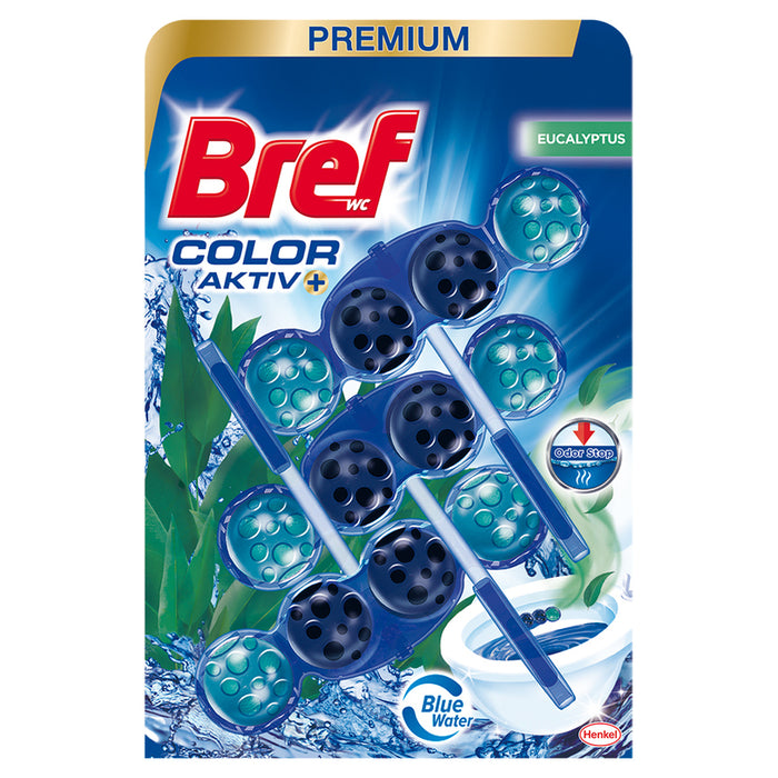 TOILET BLOCK 3X50 G EUCALYPT COLOR AKTIV BREF PREMIUM