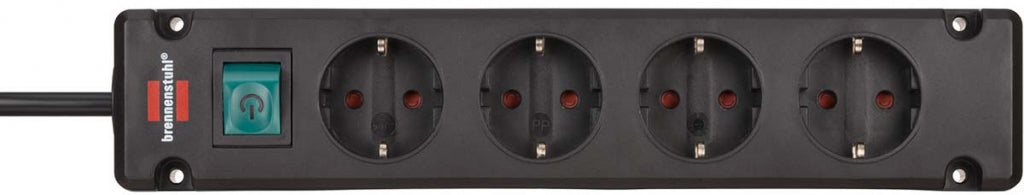 Brennenstuhl Eco power strip black 4x2P+E 1.5m 1150650114