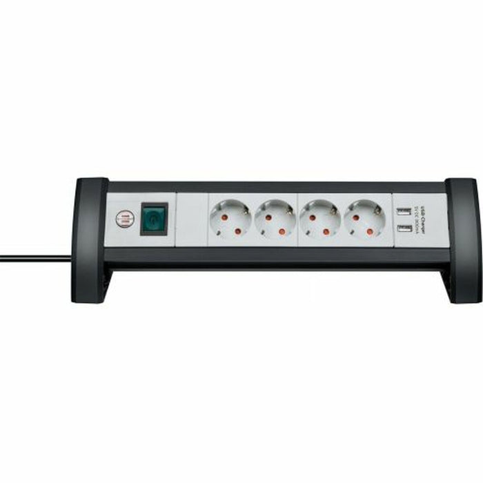 4-socket plugboard with power switch Brennenstuhl Premium-Office-Line 3600 W Black USB x 2 (1,8 m)