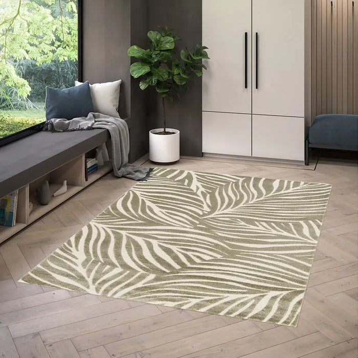 BRERA CARPET 80X150 CM GRAY-GREEN LEAVES - Килими<<<Килими<<<Мебели и интериор<<<Praktiker&&&Килими<<<Килими<<<Подови и