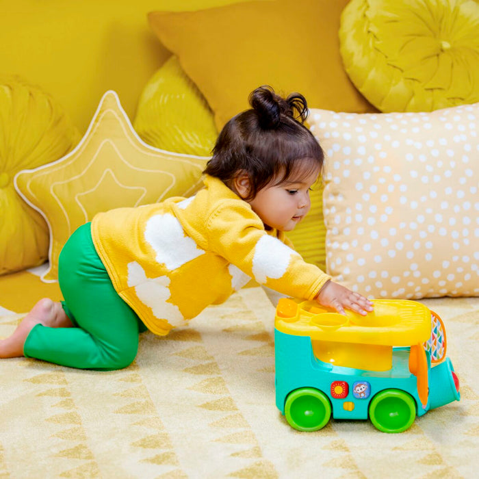Pull-along toy Bright Starts Pop & Roll Safari Bus