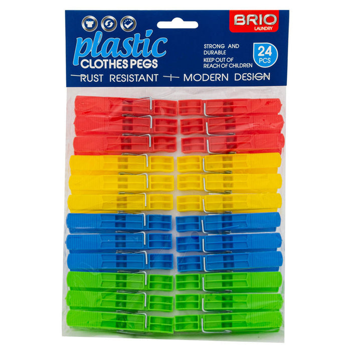 COLORED WASH PEG 24 PCS 8 CM BRIO
