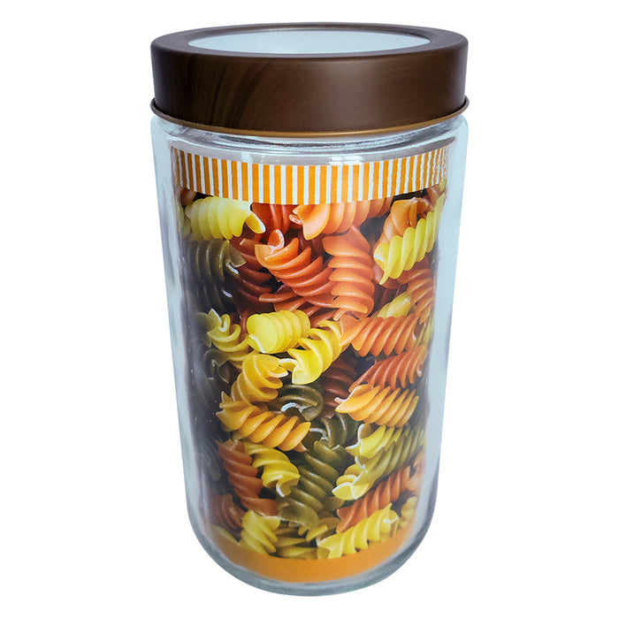 JAR WITH TRANSPARENT LID 800 ML WOOD BRIO