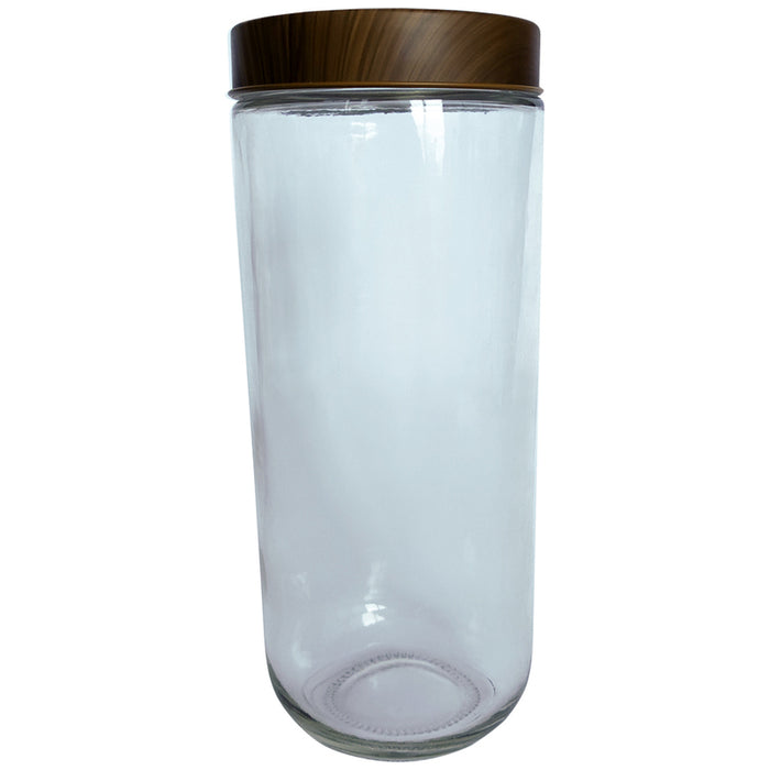 JAR WITH TRANSPARENT LID 1 L WOOD BRIO