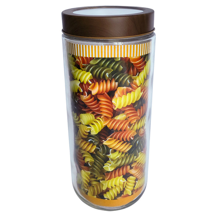 JAR WITH TRANSPARENT LID 1 L WOOD BRIO