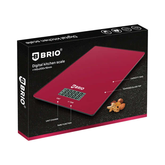 KITCHEN SCALE BURGUNDY BRIO