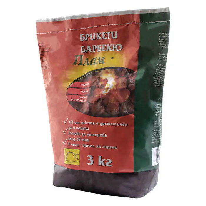 BRIQUETTES FOR BARBECUE 3KG PLAM - Оборудване барбекю<<<Барбекю<<<Градина<<<Praktiker