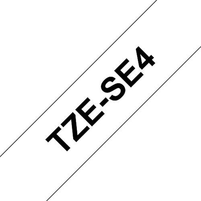 Brother TZe-SE4 Tape Black on White Security Tape 18mm - Eco - Консумативи за етикетни принтери<<<BROTHER