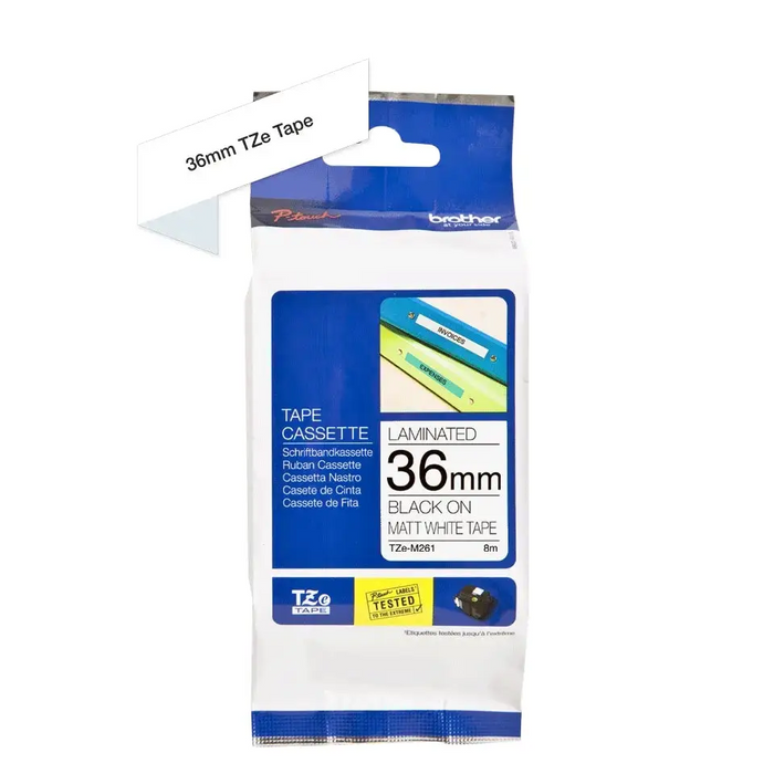 BROTHER TZeM261 tape black on white surface 36mm - Ленти и Етикети<<<Консумативи - Принтер за етикети<<<Печат Сканиране