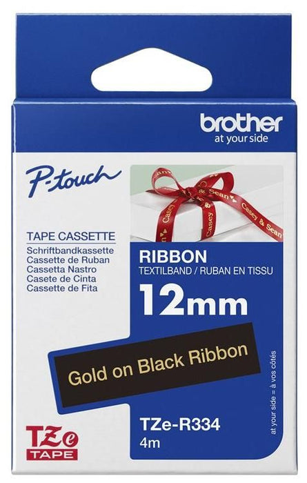 BROTHER P-Touch 12mm black/gold ribbon tape