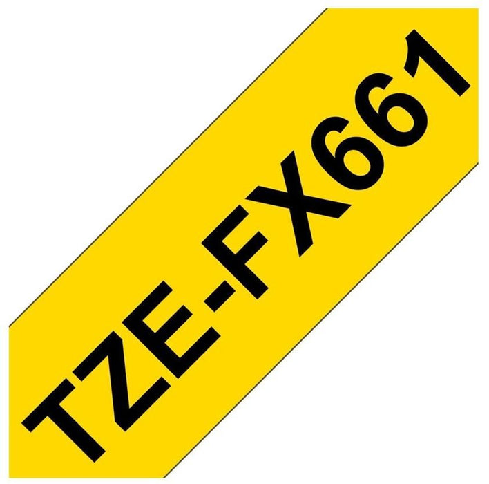 BROTHER TZEFX661 36mm Black on Yellow Flexible ID