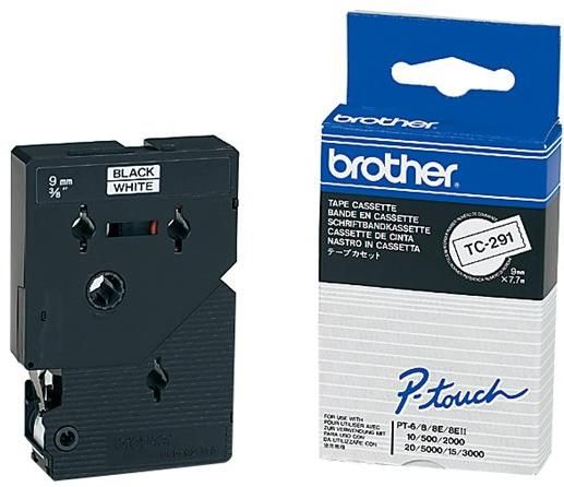 BROTHER P-Touch TC-291 black on white 9mm