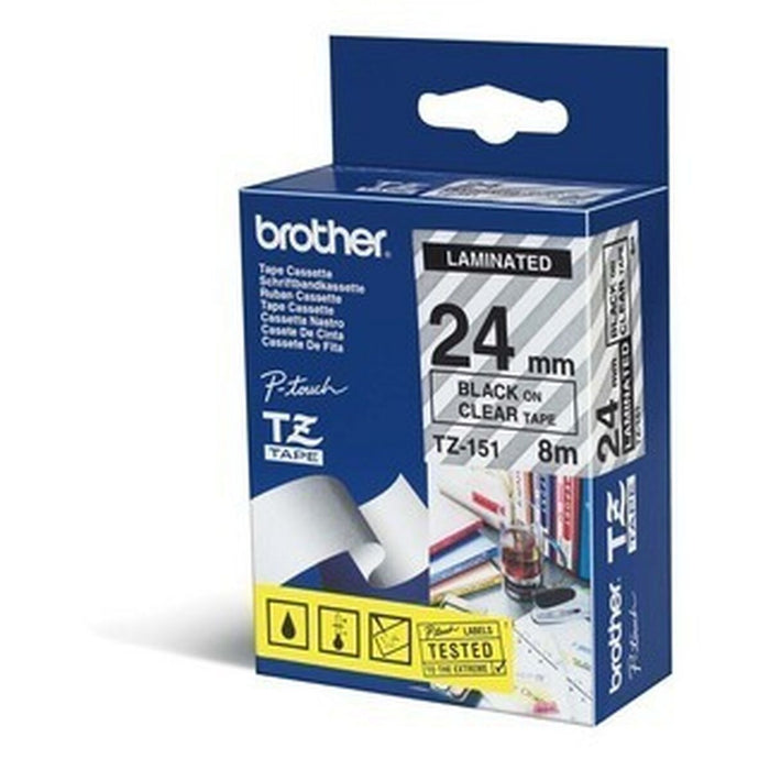 Brother TZe-151 Tape Black on Clear, Laminated, 24mm, 8 m - Eco