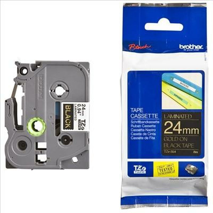 Brother TZe-354 Tape Gold on Black, Laminated, 24mm, 8 m - Eco