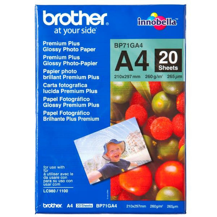 Brother BP71GA4 Premium Plus Glossy Photo Paper 20 Sheets