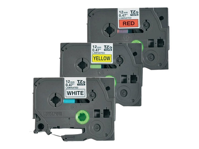 BROTHER TZE31M3 tape cassette 12mmx8m 3 Pack TZ231 white black TZ431 red black TZ631 yellow black laminate
