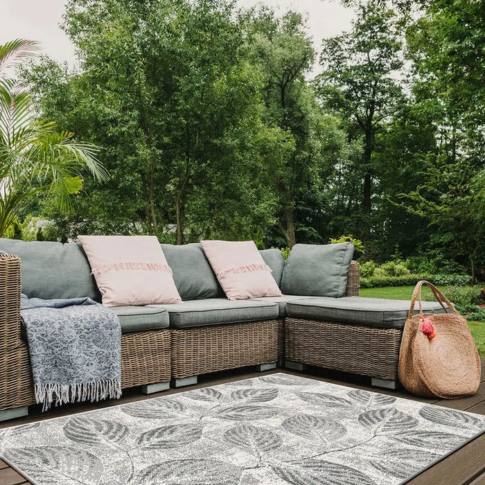 BRUSSELS CARPET 80X150 CM GRAY LEAVES CREAM - Килими<<<Килими<<<Мебели и