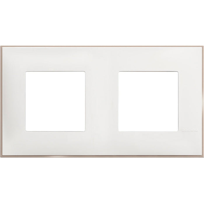 FRAME DOUBLE WHITE SATIN BTICINO CLASSIA