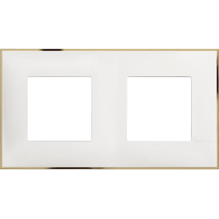 FRAME DOUBLE WHITE WITH GOLD BTICINO CLASSIA