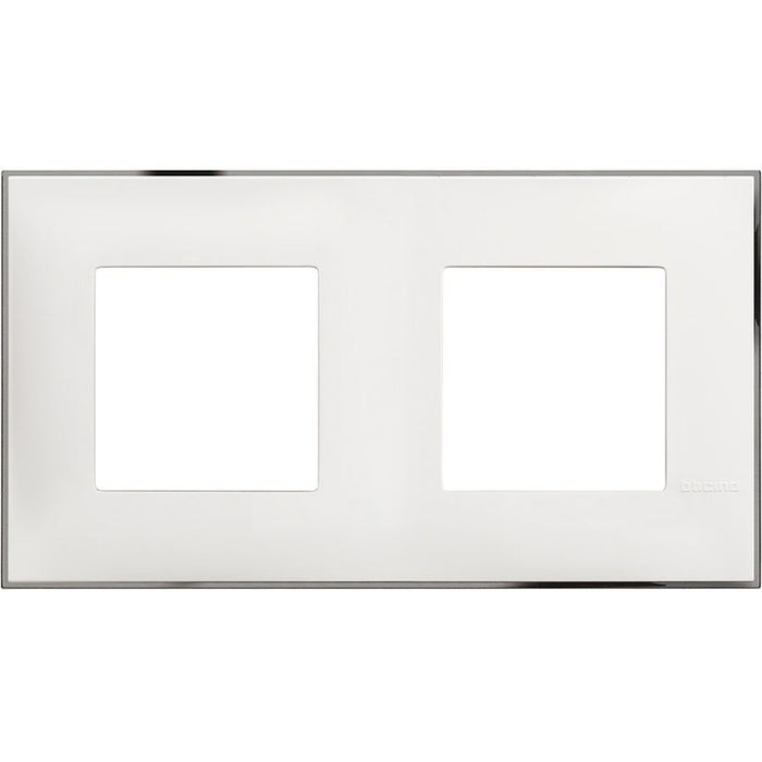 FRAME DOUBLE WHITE WITH CHROME BTICINO CLASSIA