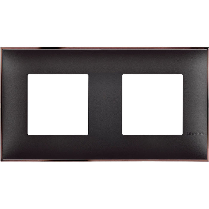 FRAME DOUBLE BLACK WITH NICKEL BTICINO CLASSIA