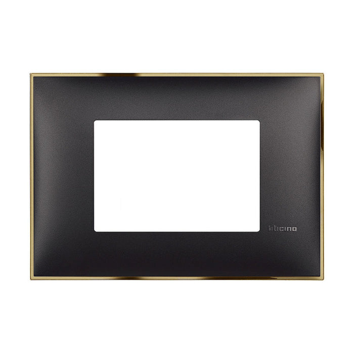 FRAME FRAME 3-MODULAR BLACK WITH GOLD BTICINO CLASSIA