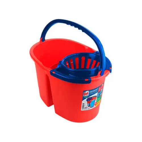 BUCKET WITH 2 COMPARTMENTS 16L WITH STRAINER AND MAGIC CLEAN WHEELS - Продукти за почистване<<<Домашни