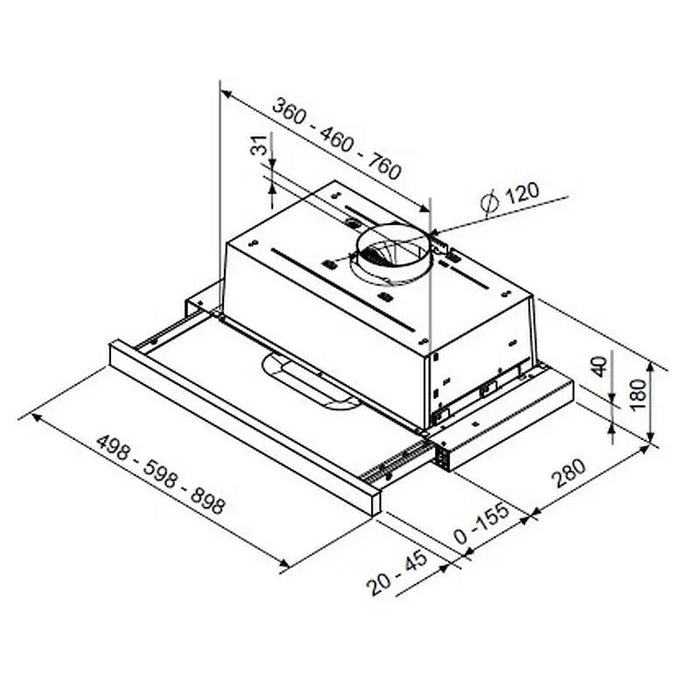 Built-in absorber Turboair TT14 LX/GRX/F/90* - Абсорбатори<<<Уреди за вграждане<<<ZoraSite