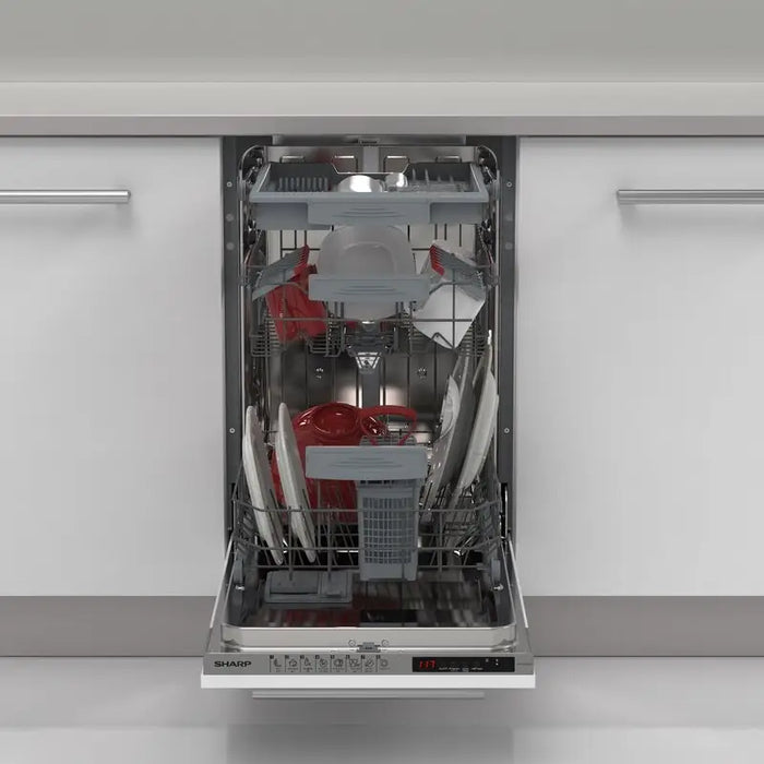 Built-in dishwasher Sharp QW-NS1GI47EX 10 sets E 45 W mm - Съдомиялни машини<<<Уреди за вграждане<<<ZoraSite