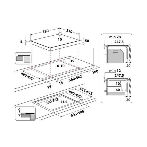 Built-in hob Whirlpool WB S2560 NE - Четворка плотове<<<Плотове за вграждане<<<Уреди за вграждане<<<TechMart&&&Последни
