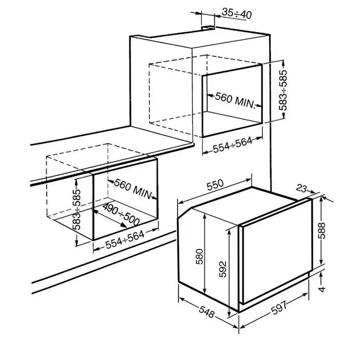 Built-in oven SMEG SF6905P1 70 A Mechanical - Фурни<<<Уреди за вграждане<<<ZoraSite