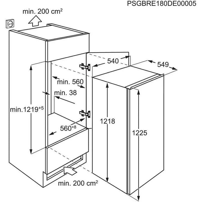 Built-in refrigerator AEG NSF5O121ES 188 l E Static Yes - Хладилници с една врата<<<Хладилници<<<Уреди за