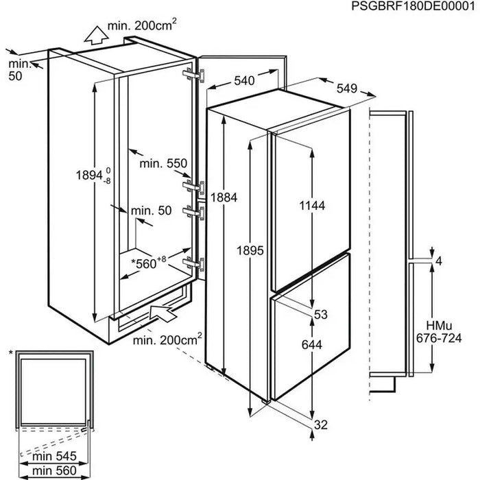 Built-in refrigerator with freezer Electrolux LNS9TE19S 274 l E No Frost - Хладилници с фризер<<<Хладилници<<<Уреди за