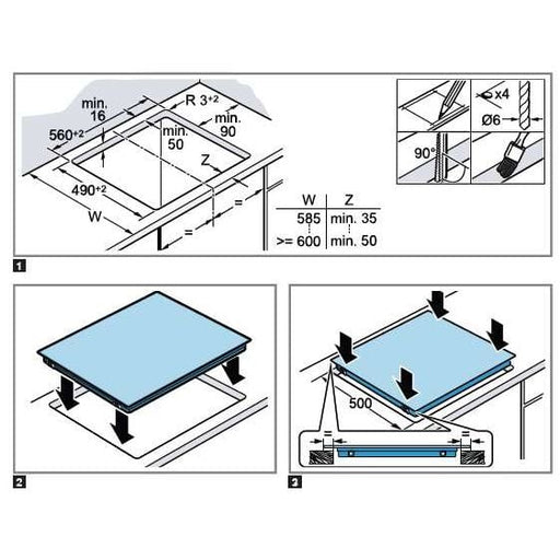 BUILT-IN TOP T16FBK1L8 - Тройка плотове<<<Плотове за вграждане<<<Уреди за вграждане<<<TechMart&&&Kерамичен