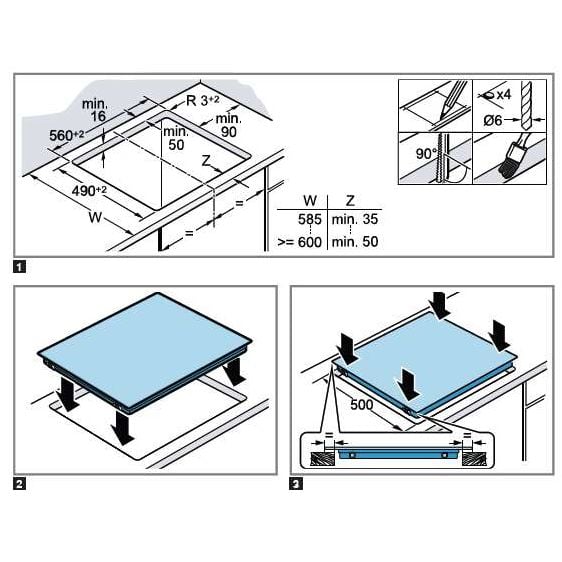 BUILT-IN TOP T16FBK1L8 - Тройка плотове<<<Плотове за вграждане<<<Уреди за вграждане<<<TechMart&&&Kерамичен