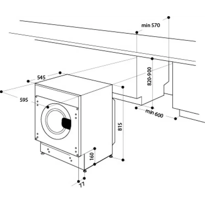 Built-in washing machine Whirlpool BI WMWG 81485E EU - Перални за вграждане<<<Уреди за вграждане<<<TechMart&&&Перални