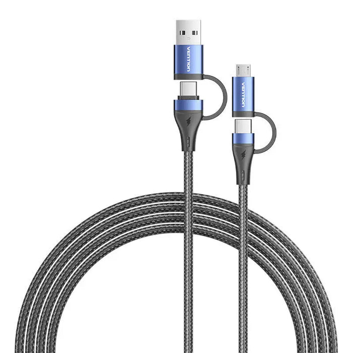 Cable 4in1 USB 2.0 Vention CTLLH 1m (black) - Combo Cables<<<USB cables<<<GSM Accessories<<<InnproXML