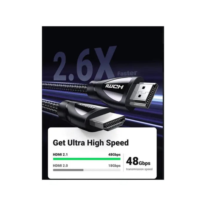 CABLE 8K HDMI/HDMI BRAIDED 5m HD140 UGREEN - Кабели аудио / видео<<<Аксесоари за мобилни устройства и ТВ<<<AmperelB2B