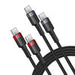 Cable Baseus Cafule USB-C to USB-C 100W,2m 2psc (Red Black Grey Black) - USB-C to USB-C<<<USB cables<<<GSM