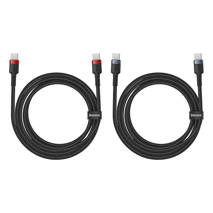Cable Baseus Cafule USB-C to USB-C 100W,2m 2psc (Red Black Grey Black) - USB-C to USB-C<<<USB cables<<<GSM