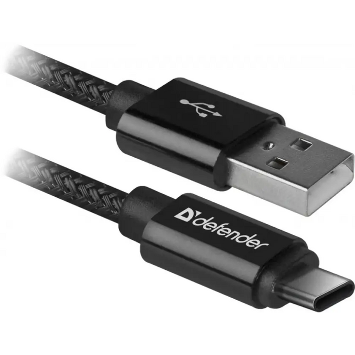 Cable Defender USB09-03T PRO USB2.0 Black AM-C Type 1m 2.1A - Аксесоари за смартфон<<<Аксесоари<<<TechMart&&&Аксесоари