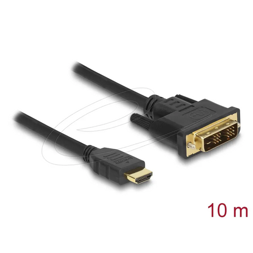 Cable Delock HDMI male - DVI-D 18 + 1 (Single Link) male 10m two-way black - Видео кабели<<<Кабели<<<ValiAPI